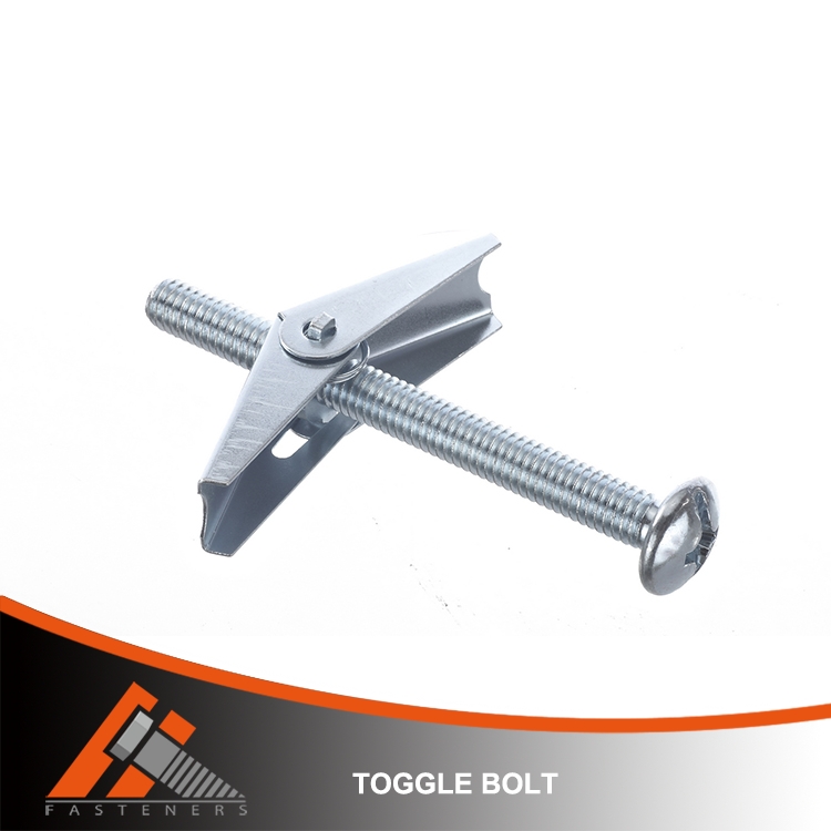 thumbnail image 2 of M4 M5 M6 M8 M10 Galvanized Winged Butterfly Spring Toggle Bolt Anchor - Fastener 2 of 10